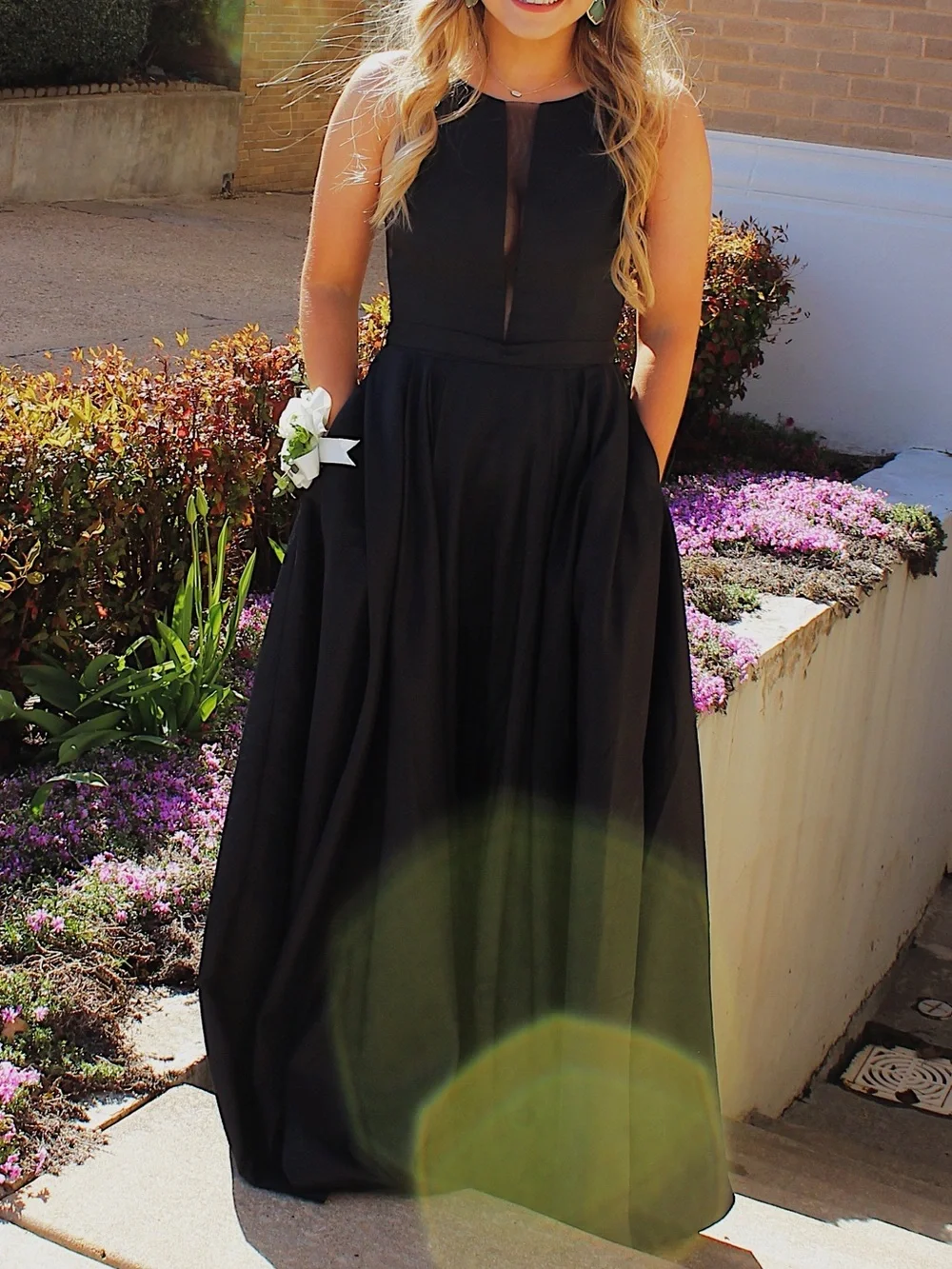 floral cocktail dress with sleeves Clydie White Cap Sleeve Midi - US 10 Black After 5 Dress JUNESALE30 this dress is a Size:X-Large